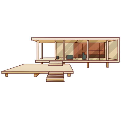 モダニズム建築家ミース・ファン・デル・ローエによる名建築。アメリカ、シカゴ。