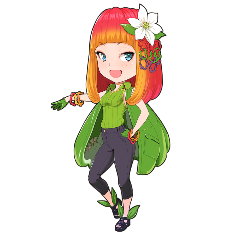 ピーマンを擬人化したキャラクター素材