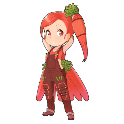 にんじんを擬人化したキャラクター素材