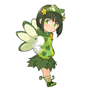 きゅうりを擬人化したキャラクター素材