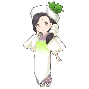 だいこんを擬人化したキャラクター素材