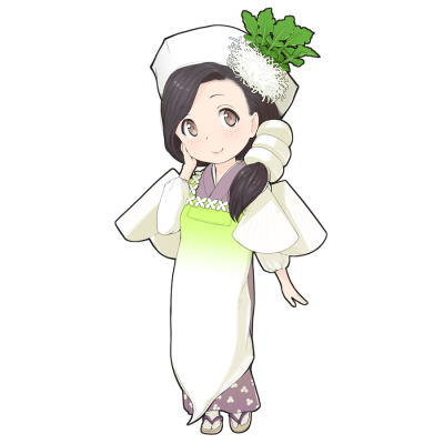 だいこんを擬人化したキャラクター素材