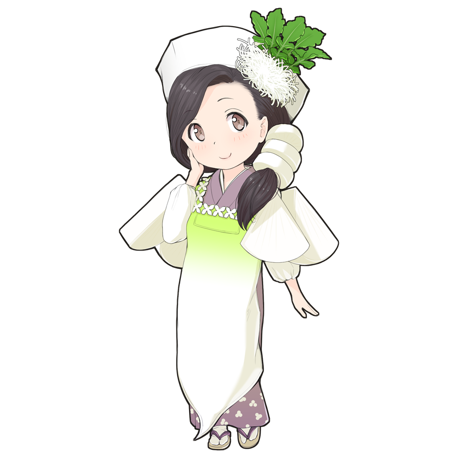 だいこんを擬人化したキャラクター素材