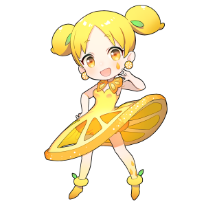 レモンを擬人化したキャラクター素材
