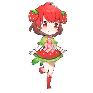 いちごを擬人化したキャラクター素材