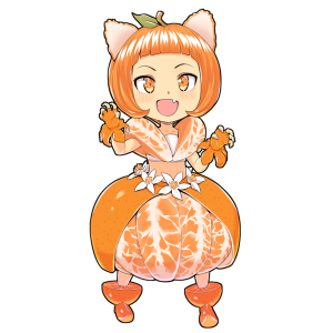 みかんを擬人化したキャラクター素材