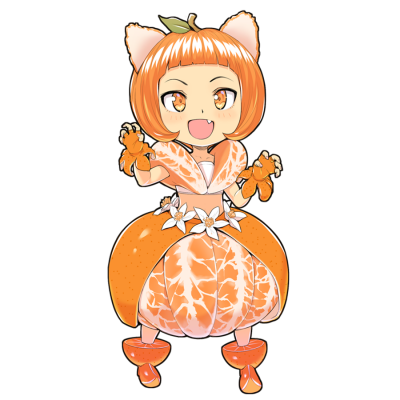 みかんを擬人化したキャラクター素材