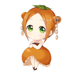 柿を擬人化したキャラクター素材
