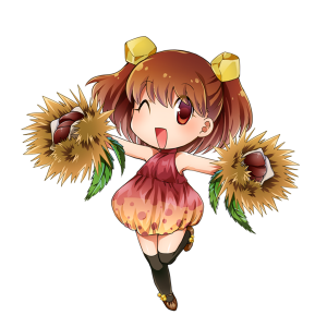 栗を擬人化したキャラクター素材