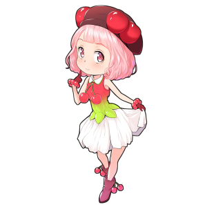 さくらんぼを擬人化したキャラクター素材