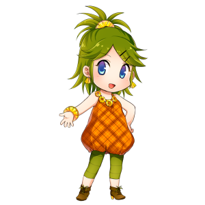 パイナップルを擬人化したキャラクター素材