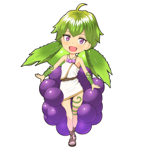 ぶどうを擬人化したキャラクター素材