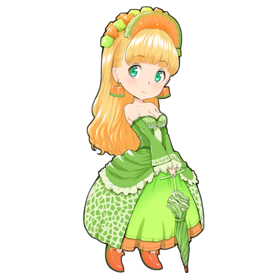 メロンを擬人化したキャラクター素材