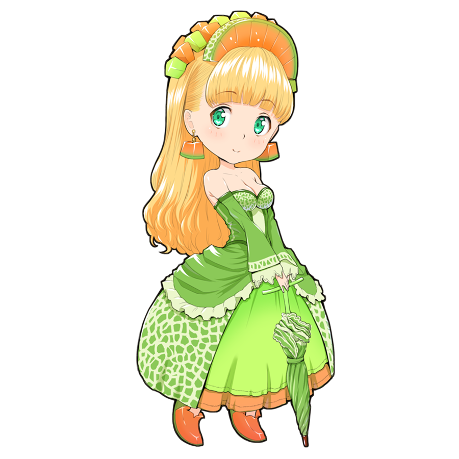 メロンを擬人化したキャラクター素材