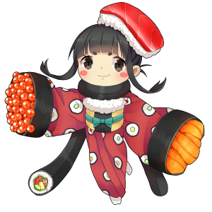 寿司をしたキャラクター素材