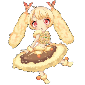 天ぷらをしたキャラクター素材