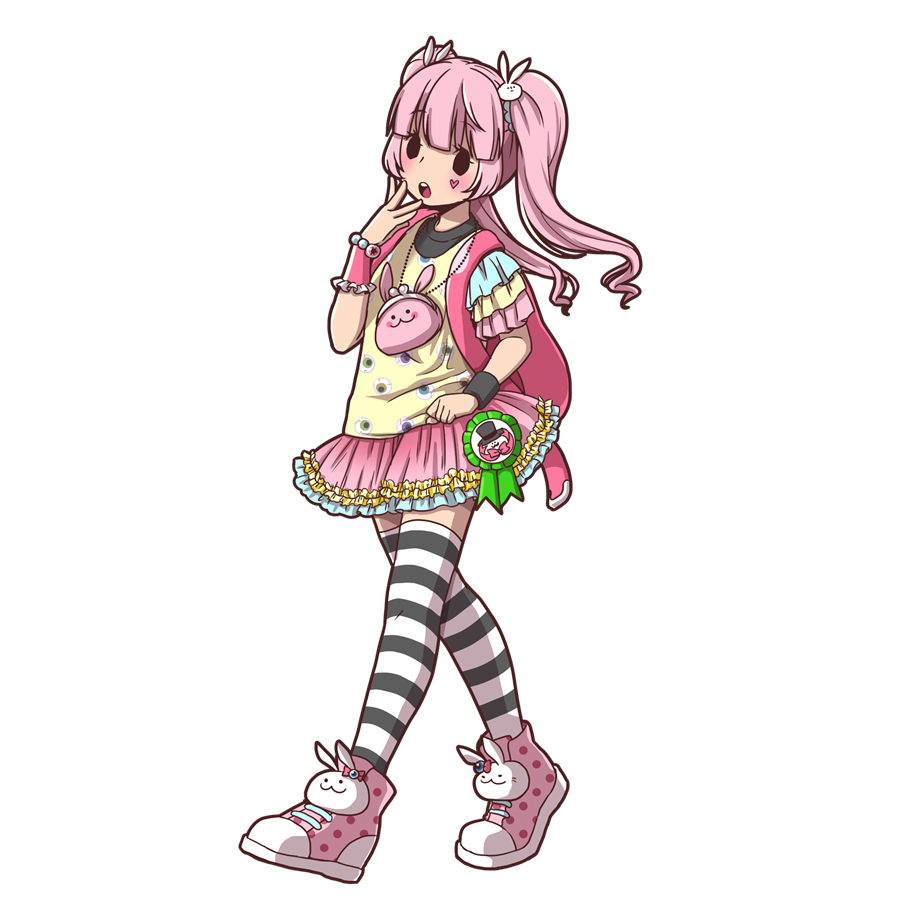 ツインテールでニーソックスの女子。原宿が好き。