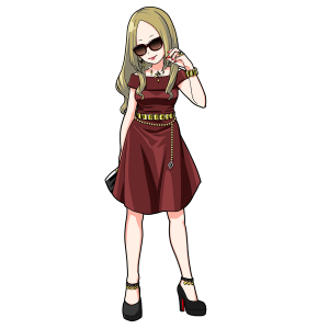 ワンピース姿のセレブ。サングラスとアクセサリー。