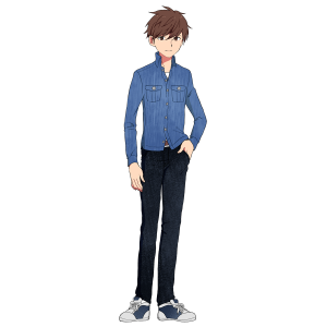 シャツとジーンズのカジュアルな男性。