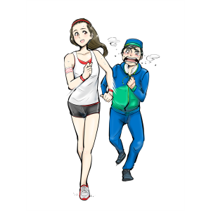 ジョギングで体を鍛える。トレーニング。ダイエット