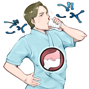 胃の検査でバリウムを飲む。健康診断