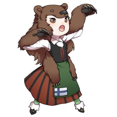 ヒグマ(フィンランド)をモチーフにしたキャラクター素材