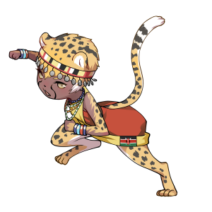 チーター(ケニア)をモチーフにしたキャラクター素材