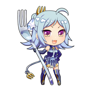 フォークを擬人化したキャラクター素材