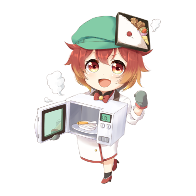 電子レンジを擬人化したキャラクター素材