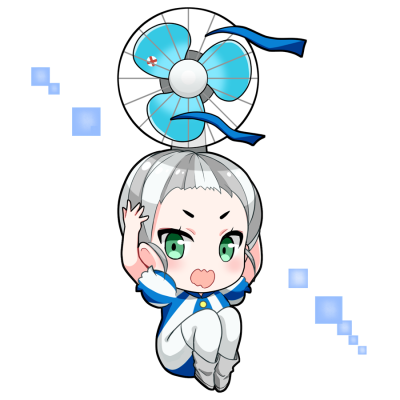 扇風機を擬人化したキャラクター素材