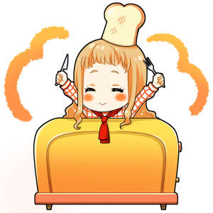 トースターを擬人化したキャラクター素材