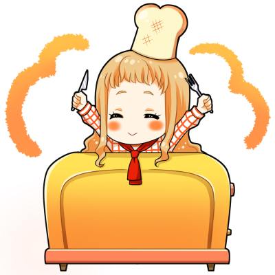 トースターを擬人化したキャラクター素材