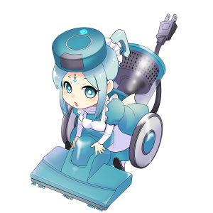 掃除機を擬人化したキャラクター素材