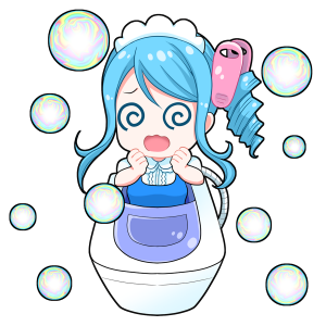 洗濯機　1層式を擬人化したキャラクター素材