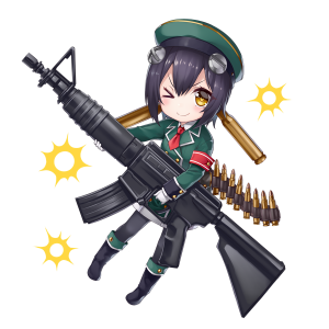 銃２を擬人化したキャラクター素材
