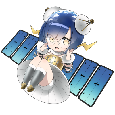 人工衛星を擬人化したキャラクター素材