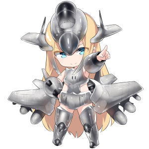 戦闘機を擬人化したキャラクター素材