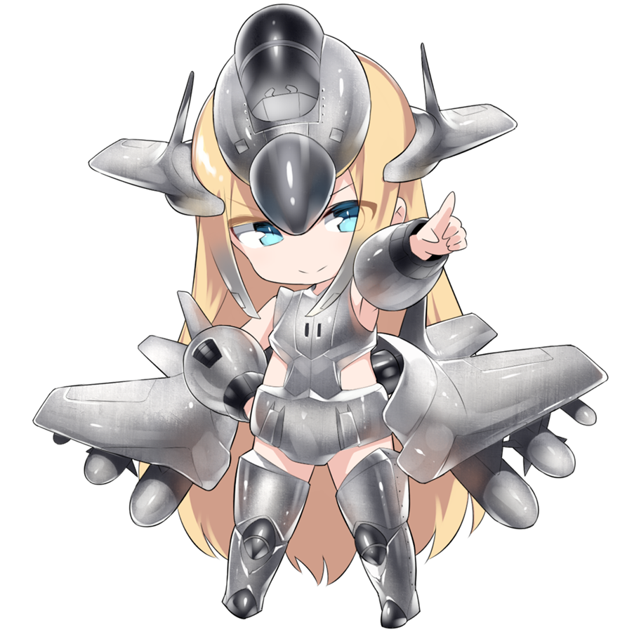 戦闘機を擬人化したキャラクター素材