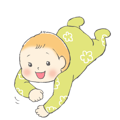 赤ちゃん、育児、新生児服、ずりばい