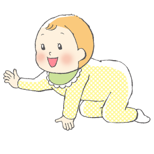 赤ちゃん、育児、よだれかけ、ハイハイ