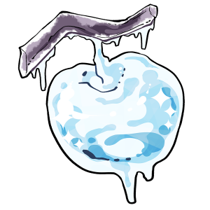りんご、氷、自然現象