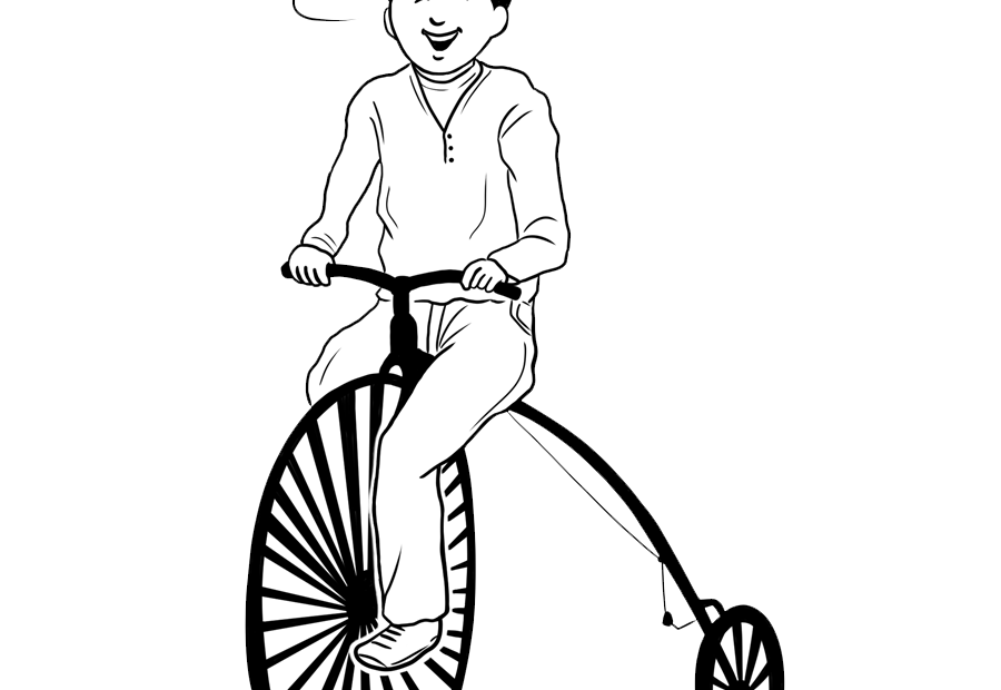 自転車、行楽、音符