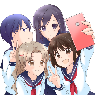 友達、スマートフォン、ピース