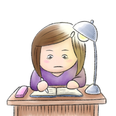女の子、勉強、一生懸命